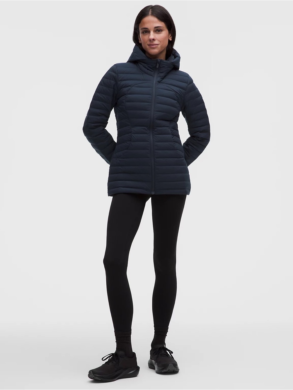 Lululemon Pack It Down Long Jacket in true navy size 4